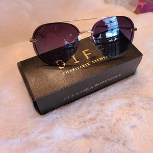 DIFF Lenox Gold & Blue Gradient Polarized Sunglass